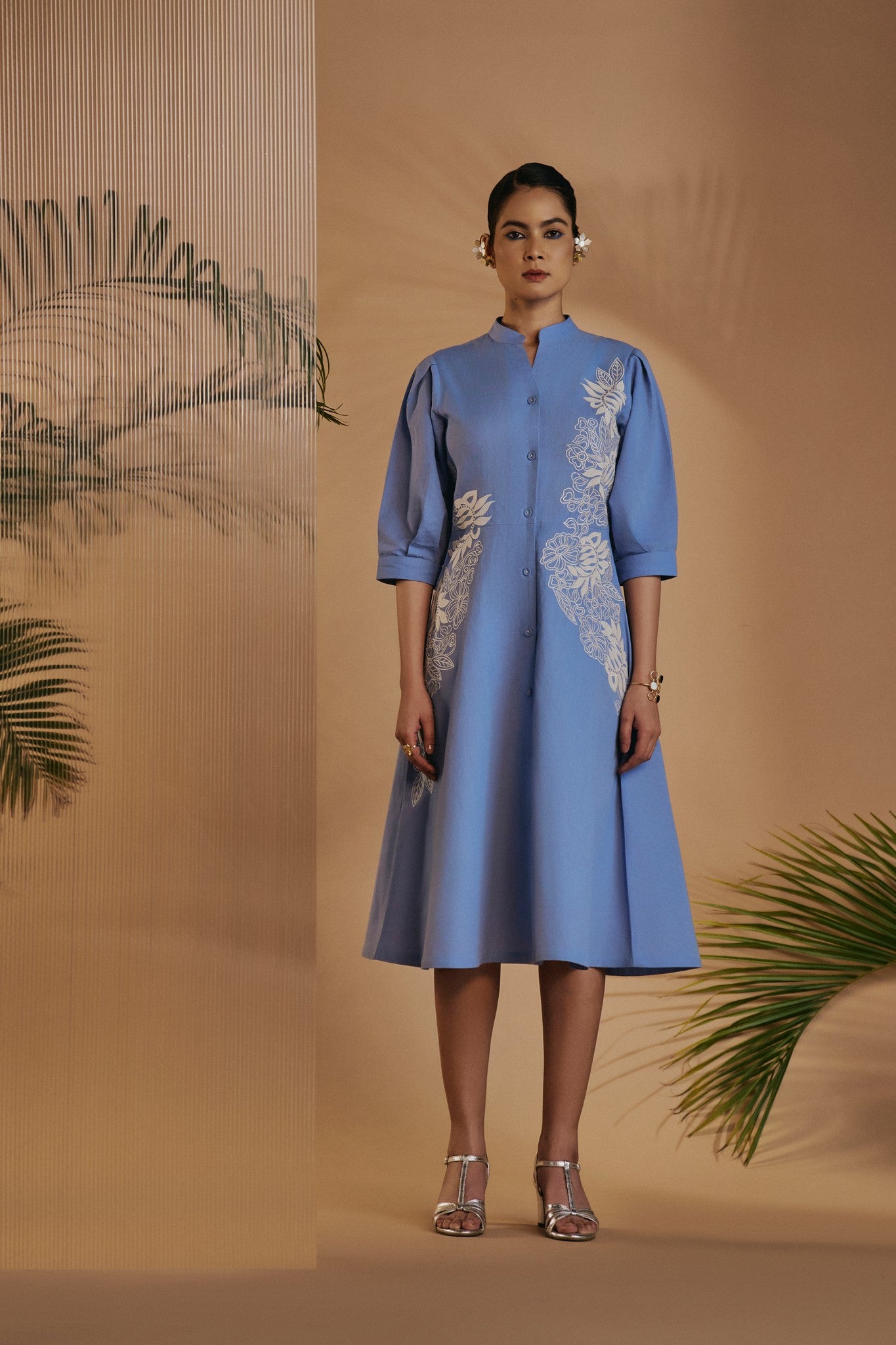Blue Fit & Flare Dress – ORIGANILIFE PRIVATE LIMITED