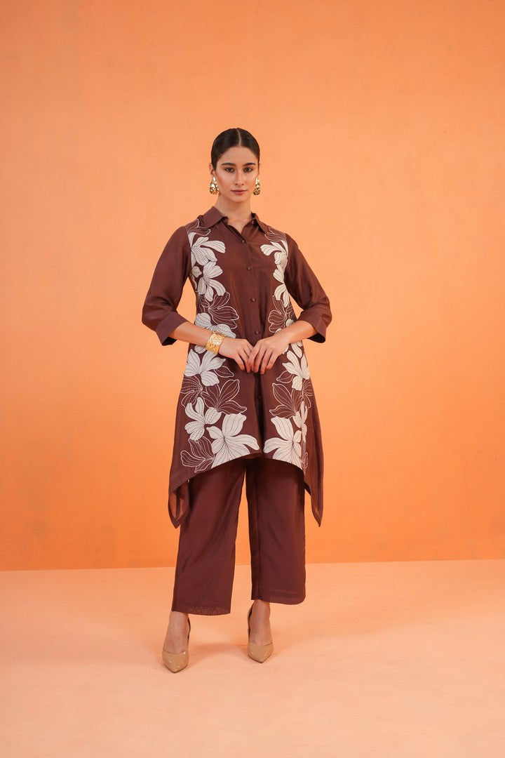 ORIGANI Brown Noir Tunic Set