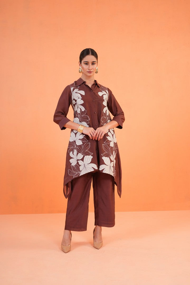 ORIGANI Brown Noir Tunic Set