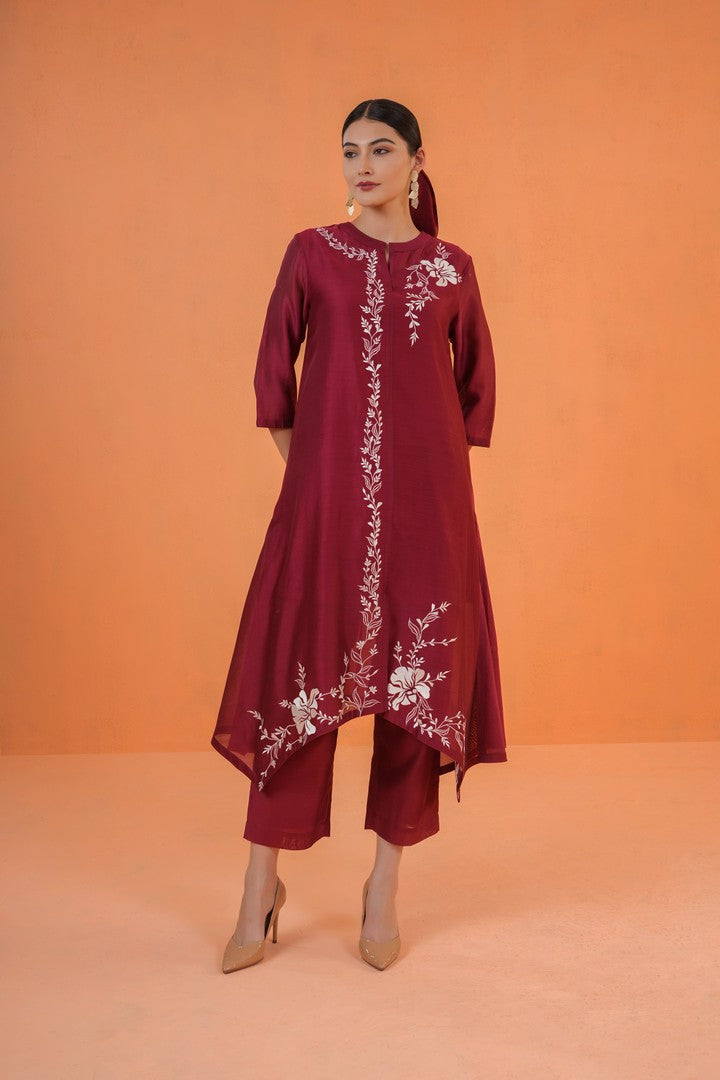 ORIGANI Maroon Mirage Suit set