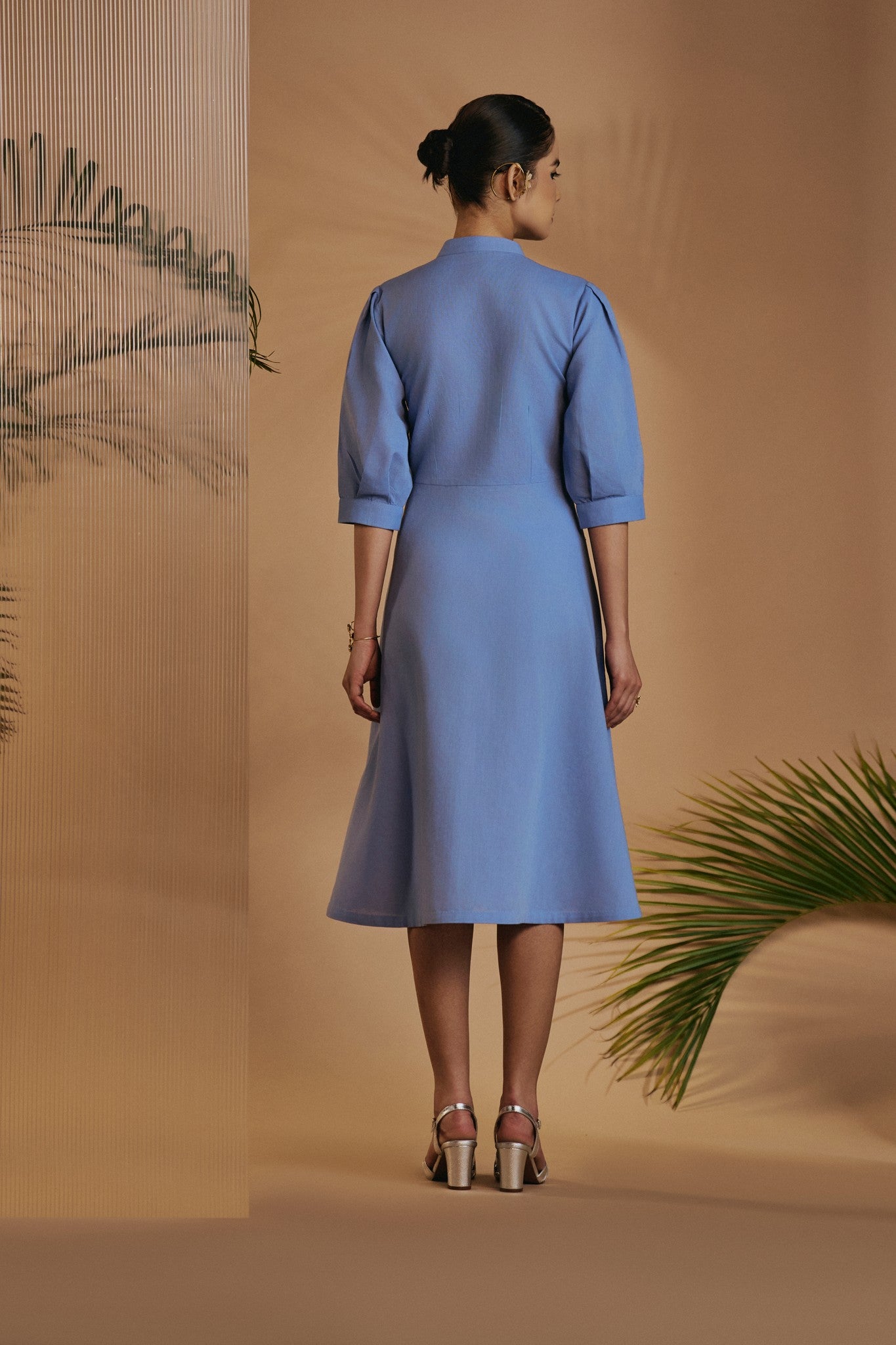 Blue Fit & Flare Dress – ORIGANILIFE PRIVATE LIMITED