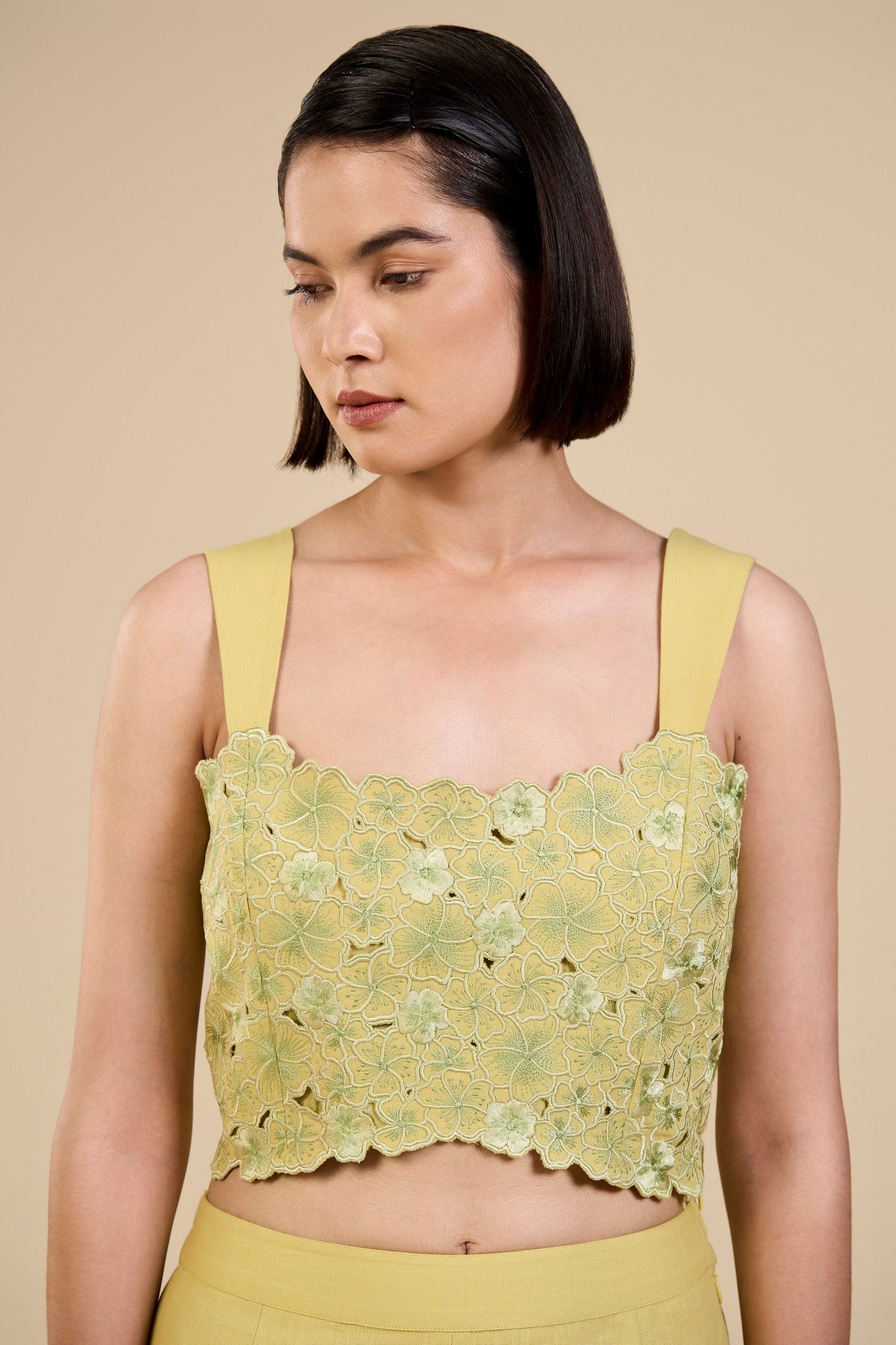 Sage Green Embroidred Bustier