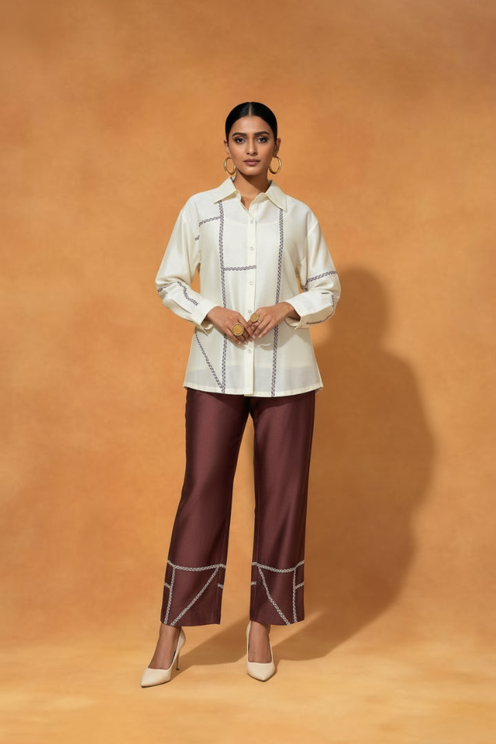 ORIGANI Brown Mosaic Co ord Set